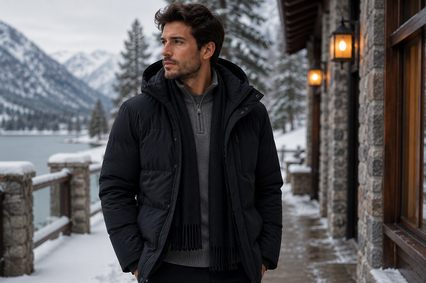 Roupa de frio no modelo